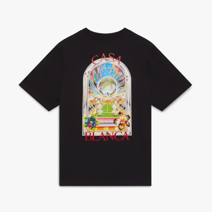 Camiseta de pantalón corto Black Tennis Landscape