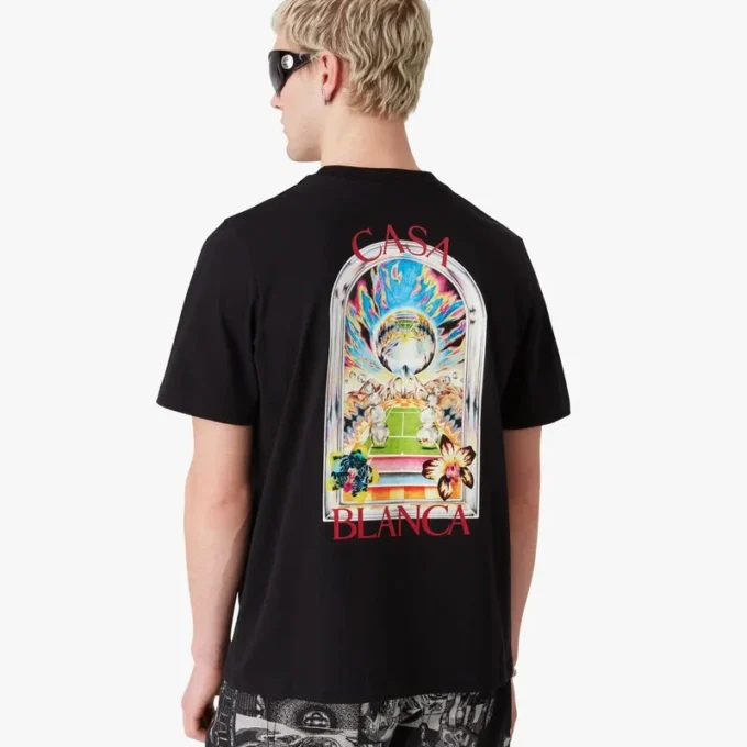 Camiseta de pantalón corto Black Tennis Landscape