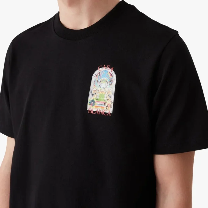 Camiseta de pantalón corto Black Tennis Landscape