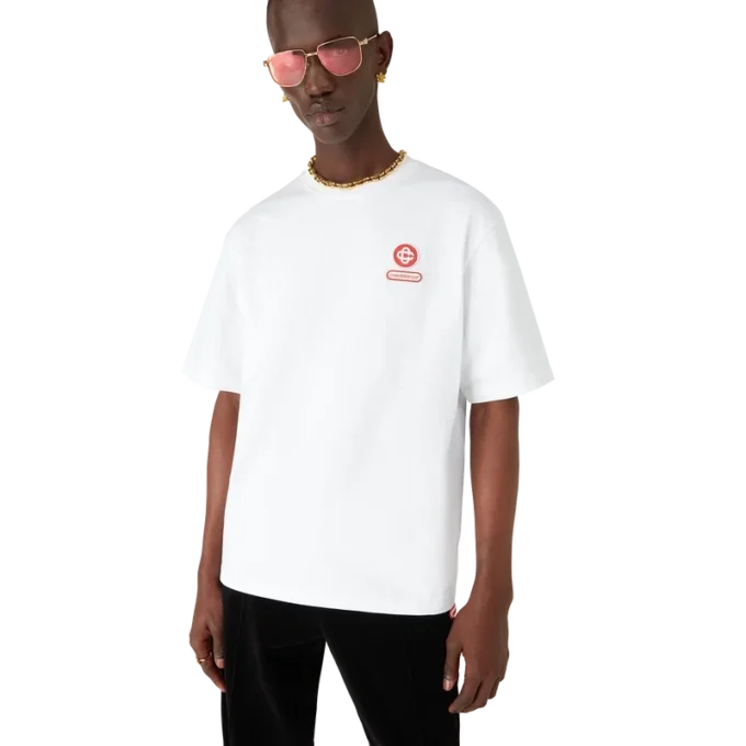 Camiseta de pantalón corto oversize con parche del logotipo