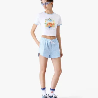 Camiseta de pantalón corto para bebé Tennis Landscape Ringer