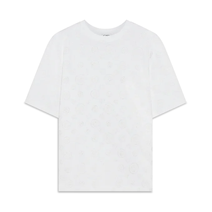 Camiseta oversize de manga corta con monograma aplicado