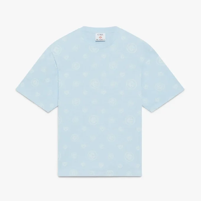 Camiseta oversize de manga corta con monograma aplicado