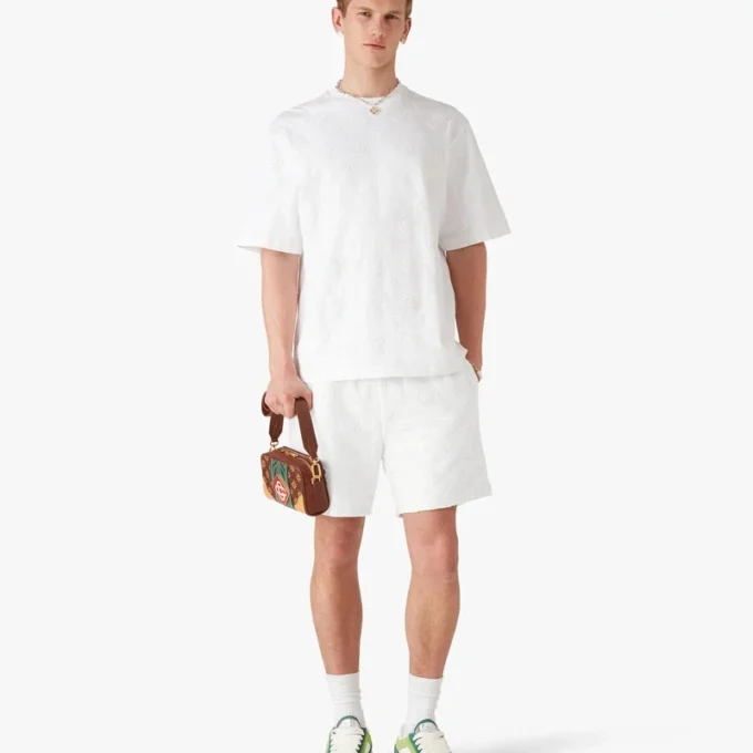 Camiseta oversize de manga corta con monograma aplicado