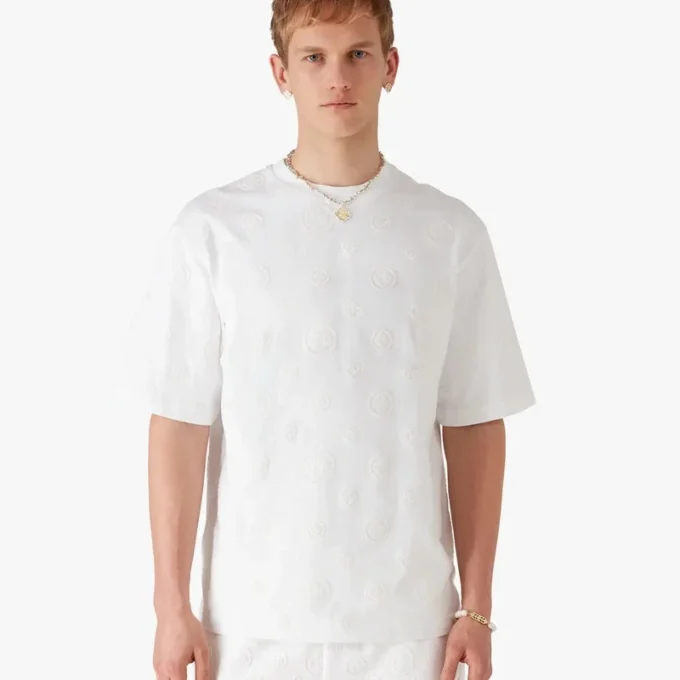 Camiseta oversize de manga corta con monograma aplicado