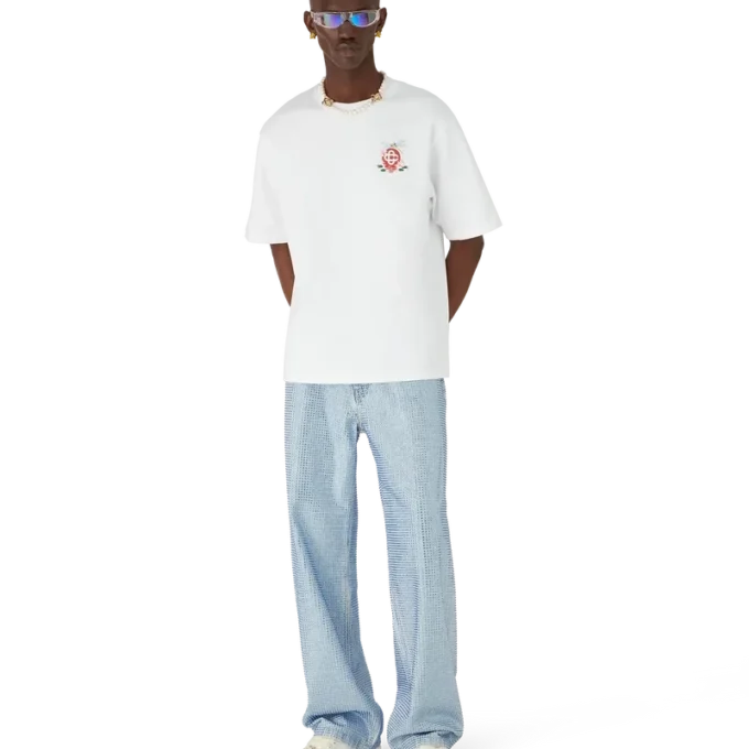 Camiseta oversize de pantalones cortos con estampado floral de libélulas