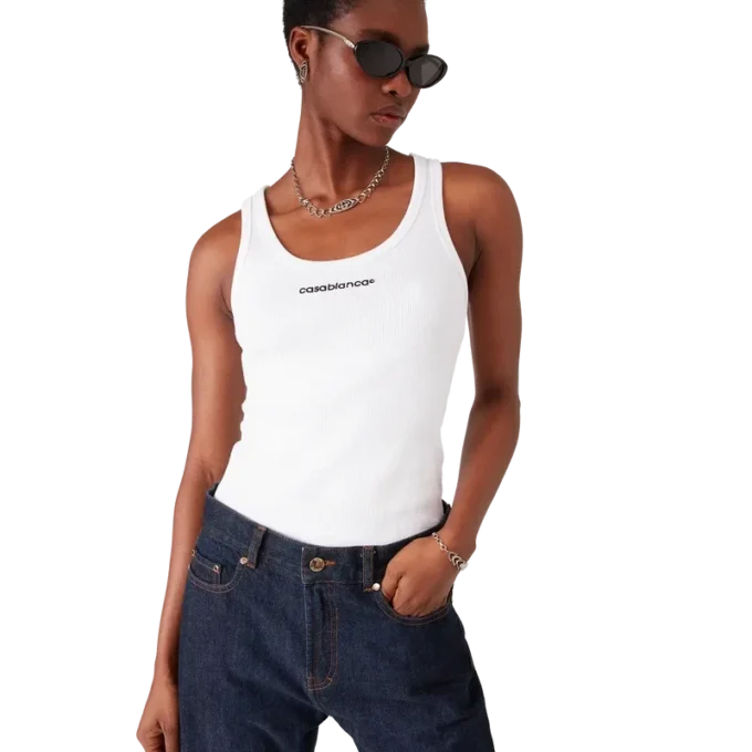 Camiseta sin mangas acanalada