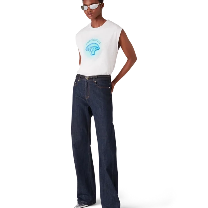 Camiseta sin mangas con setas pintadas con aerógrafo