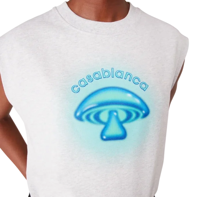 Camiseta sin mangas con setas pintadas con aerógrafo