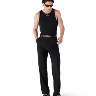 Camiseta sin mangas de canalé desgastada