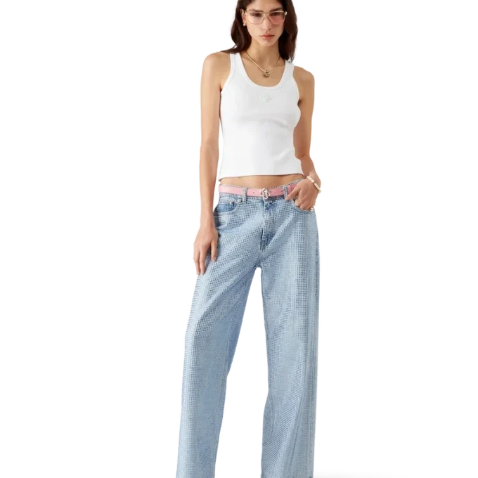 Camiseta sin mangas de jersey acanalado