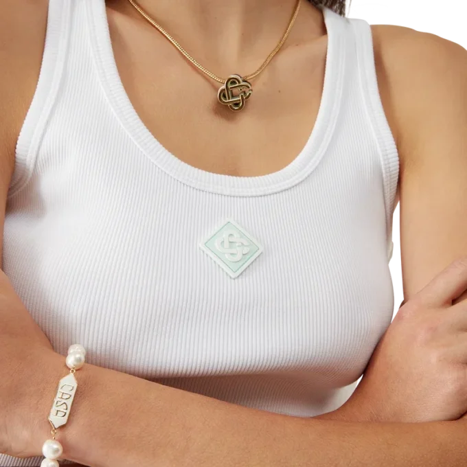 Camiseta sin mangas de jersey acanalado