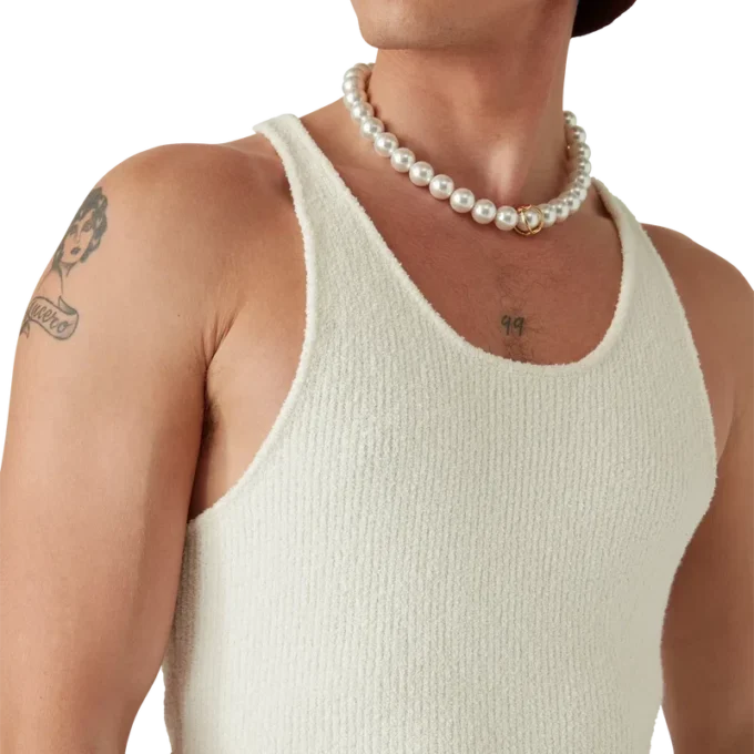 Camiseta sin mangas de punto bouclé