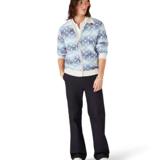 Cardigan de merino de manga larga con monograma y efecto degradado