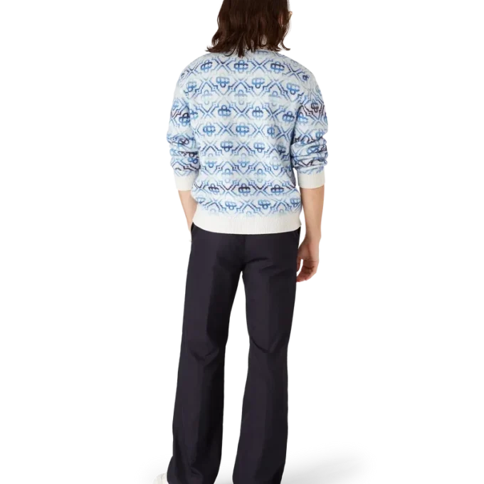 Cardigan de merino de manga larga con monograma y efecto degradado Cardigan de merino de manga larga con monograma y efecto degradado