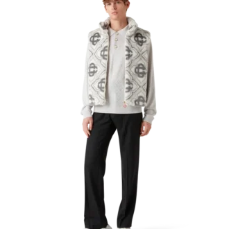 Chaleco de pelo sintético con monograma