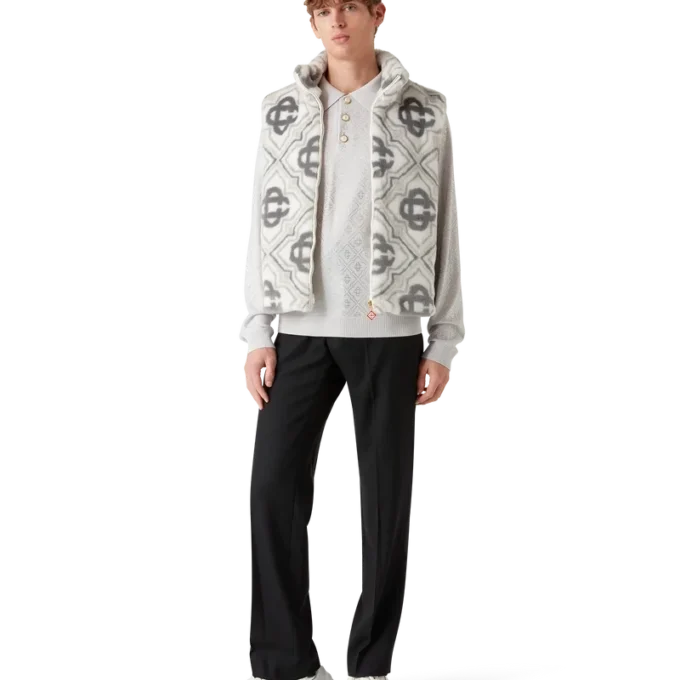 Chaleco de pelo sintético con monograma