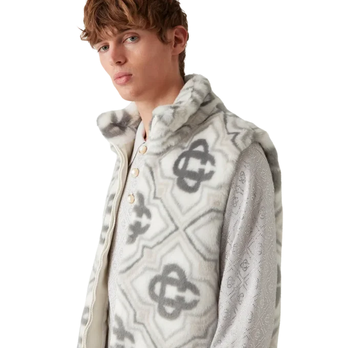 Chaleco de pelo sintético con monograma