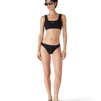 Chanclas de felpa bordadas verdes para mujer