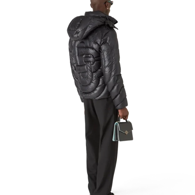 Chaqueta acolchada de nylon con monograma