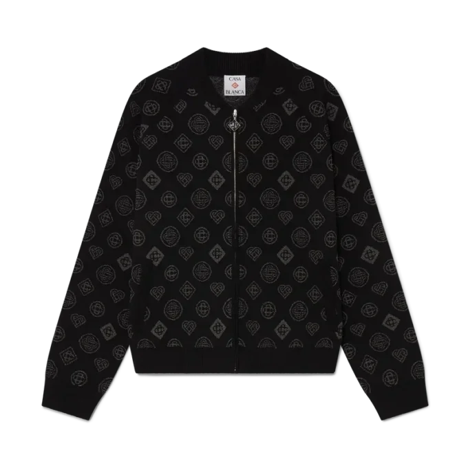 Chaqueta bomber de jacquard con monograma