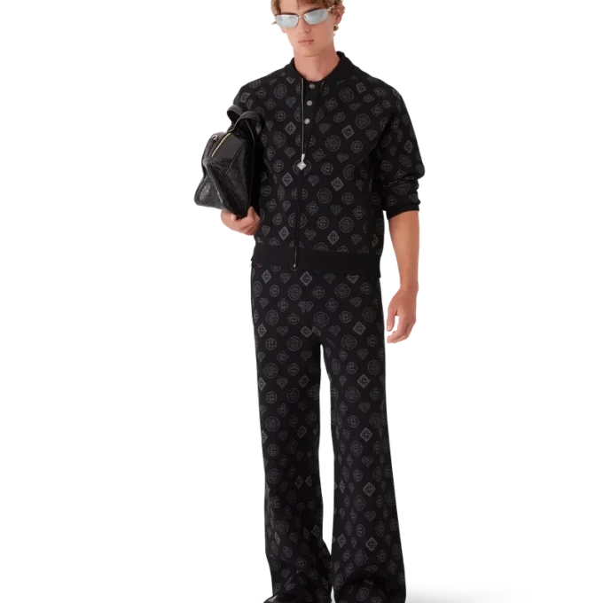 Chaqueta bomber de jacquard con monograma