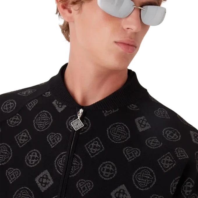 Chaqueta bomber de jacquard con monograma