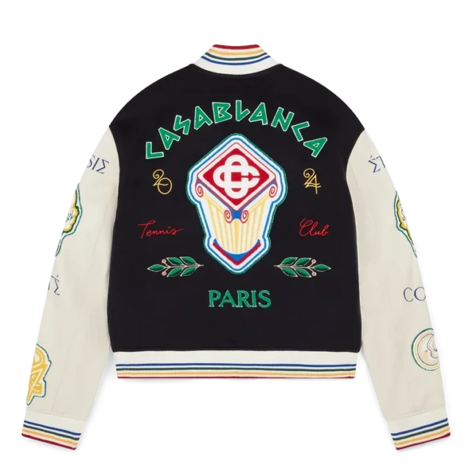 Chaqueta bomber de patchwork de chenilla