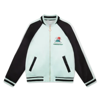 Chaqueta bomber de satén bordada