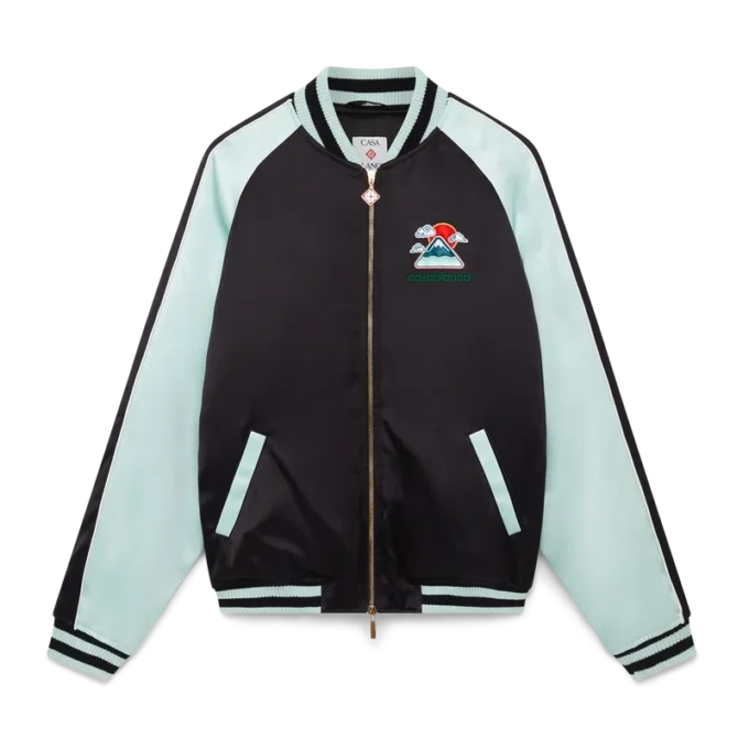 Chaqueta bomber de satén bordada