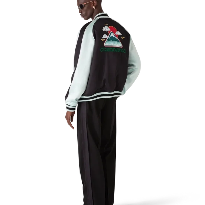 Chaqueta bomber de satén bordada