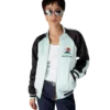 Chaqueta bomber de satén bordada