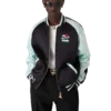 Chaqueta bomber de satén bordada