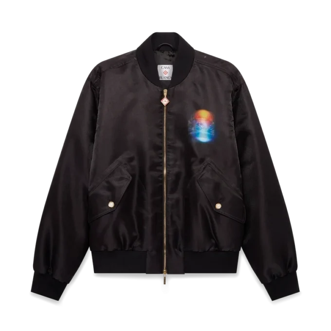 Chaqueta bomber degradada de organza
