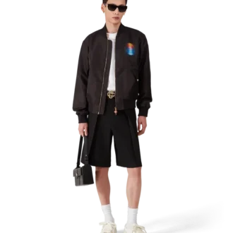 Chaqueta bomber degradada de organza