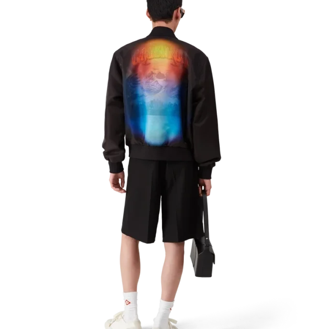 Chaqueta bomber degradada de organza