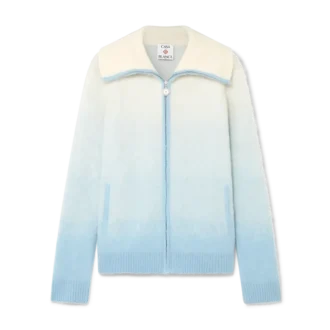 Chaqueta con cremallera de mohair con degradado difuso