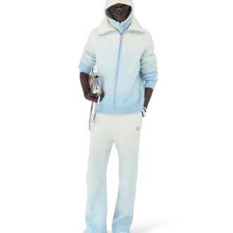 Chaqueta con cremallera de mohair con degradado difuso