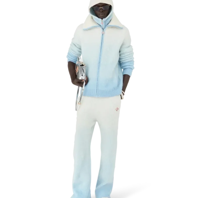 Chaqueta con cremallera de mohair con degradado difuso