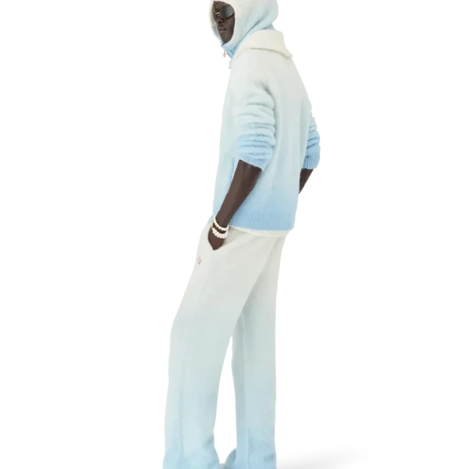 Chaqueta con cremallera de mohair con degradado difuso