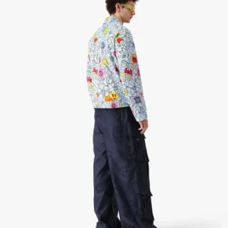 Chaqueta con cremallera y estampado repetido Collage D’icones Graphiques