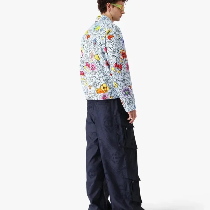 Chaqueta con cremallera y estampado repetido Collage D’icones Graphiques