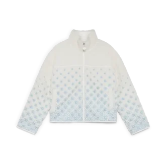 Chaqueta corta de felpa con monograma degradado bordado