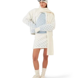 Chaqueta corta de felpa con monograma degradado bordado