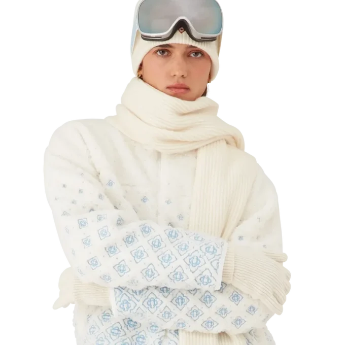 Chaqueta corta de felpa con monograma degradado bordado