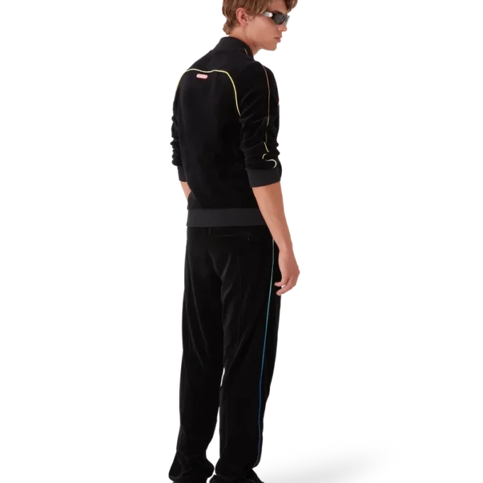 Chaqueta de chándal de terciopelo con ribetes degradados