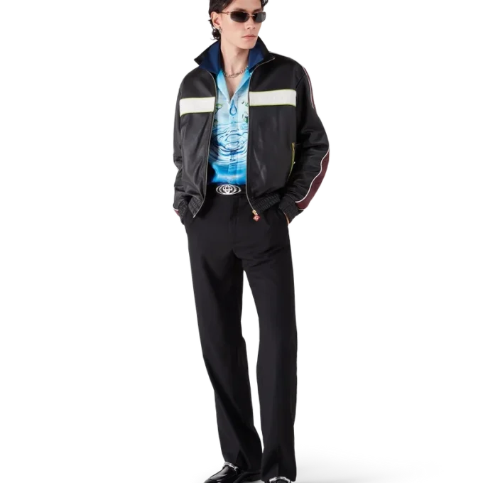 Chaqueta de cuero negra