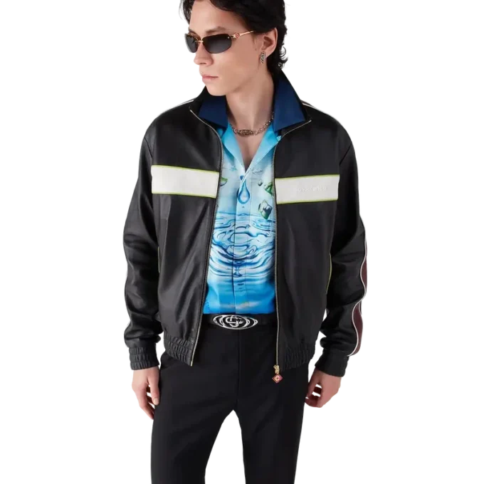 Chaqueta de cuero negra