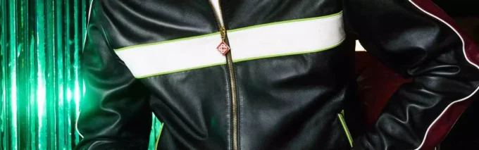 Chaqueta de cuero negra