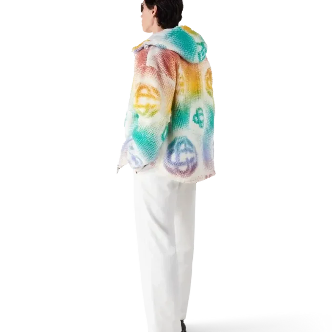 Chaqueta de felpa con monograma en semitonos